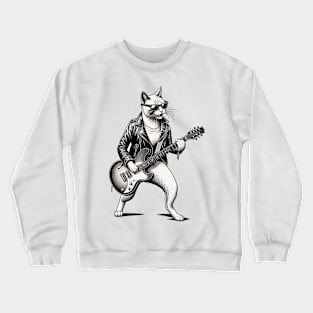 "Rockstar Whiskers: Feline Grooves" Crewneck Sweatshirt